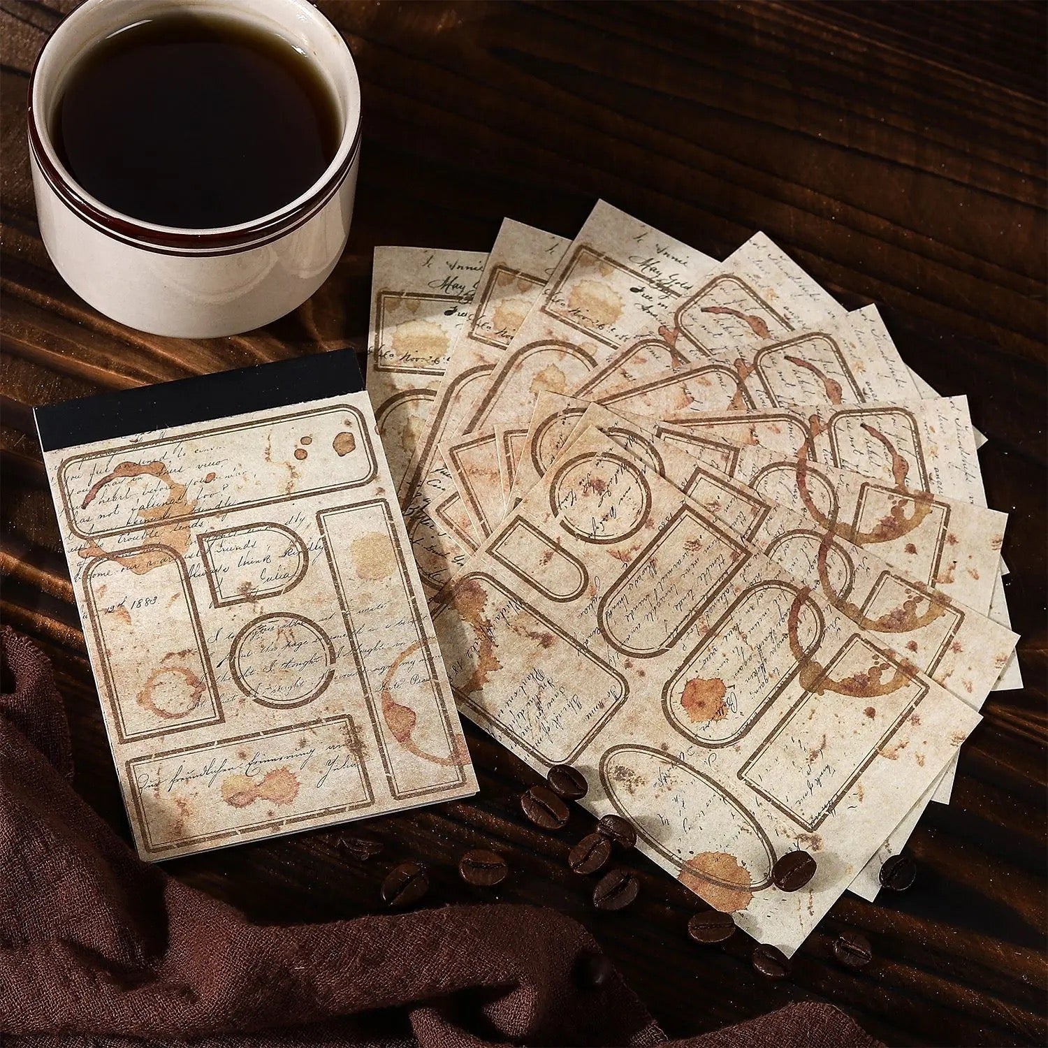 Coffee Theme Vintage Border Pad - Journal Carnival
