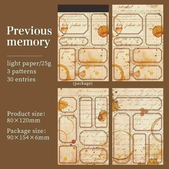 Coffee Theme Vintage Border Pad - Journal Carnival