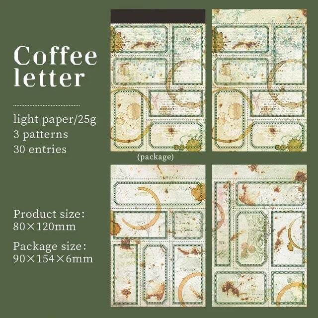 Coffee Theme Vintage Border Pad - Journal Carnival