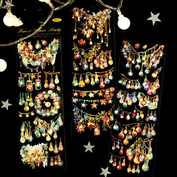 Starlight Party Series Vintage Laser Gold Pet sticker sheets