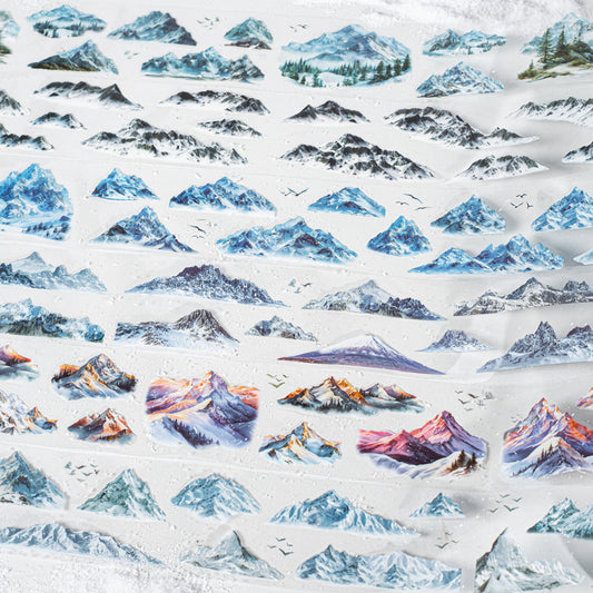 White Snow Mountain Series Die cutting pet Tape