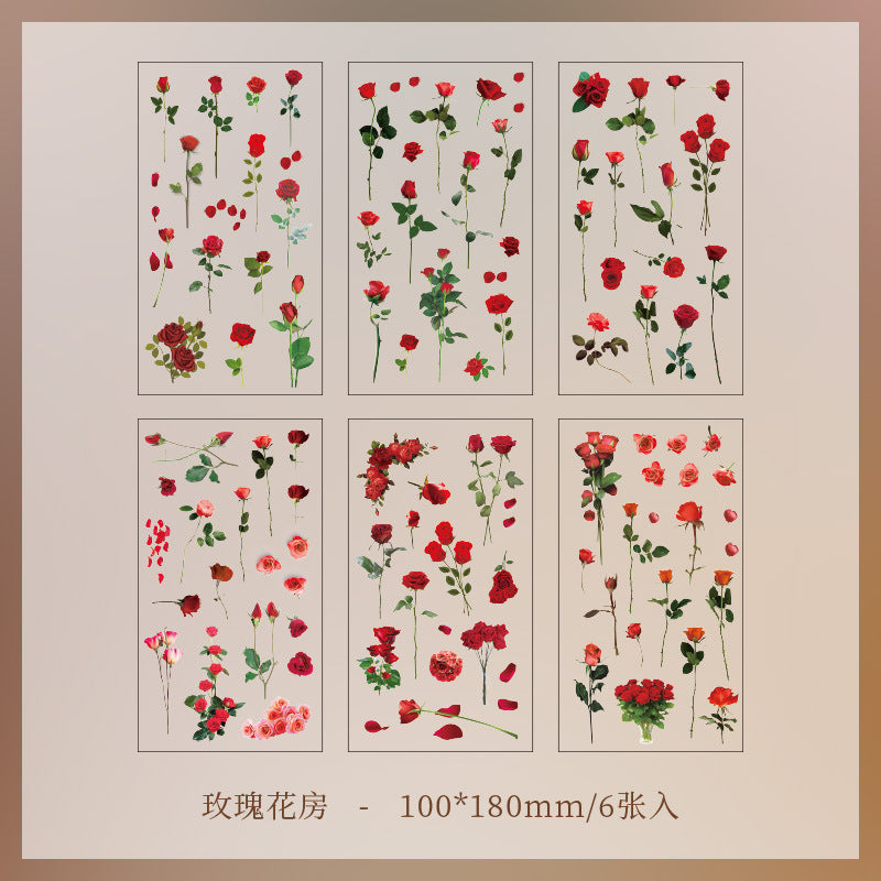 Natural Retro Flower Series Scrapbooking Sticker - Journal Carnival