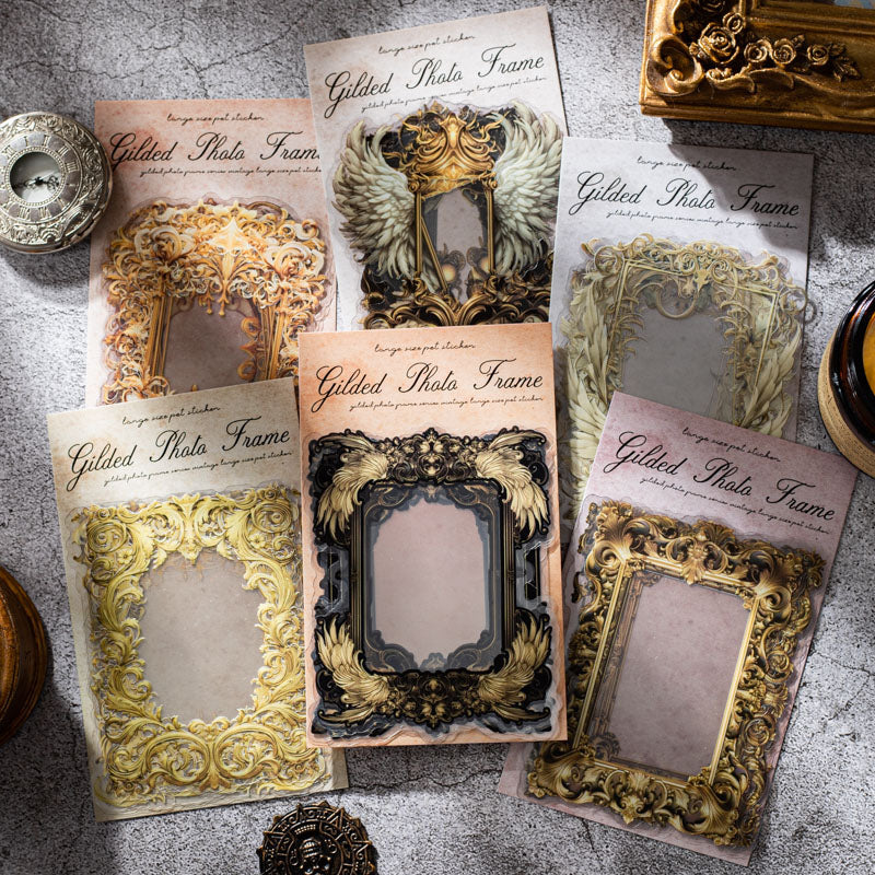 Gilded photo frame series sticker - Journal Carnival