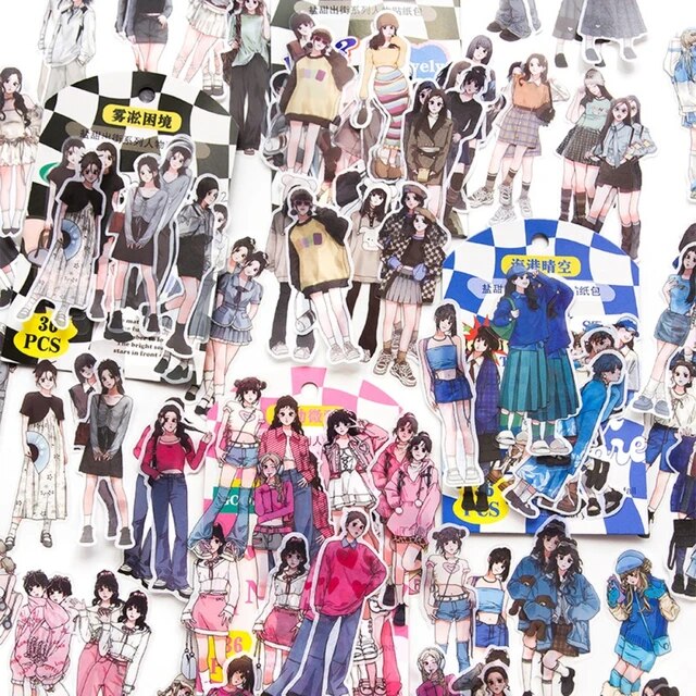 Salt and sweet out on the street Series Character Stickers - Journal Carnival
