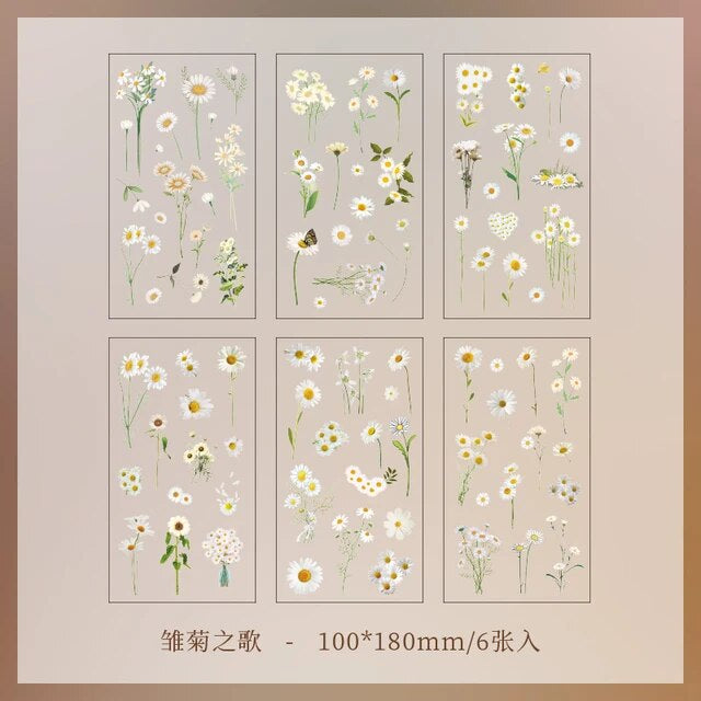Natural Retro Flower Series Scrapbooking Sticker - Journal Carnival