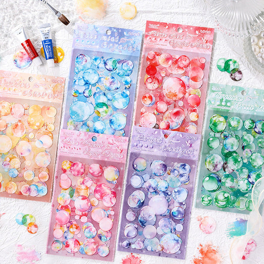 Glazed Bubble Pre-Cut PET sticker Sheets