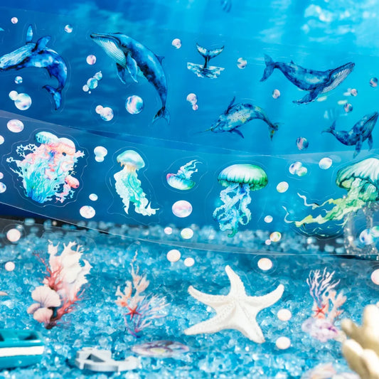 Deep Glimmer Sea Series die cutting Pet Tape