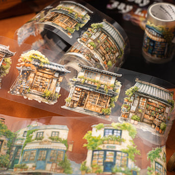 Grocery shop series die cutting pet tape