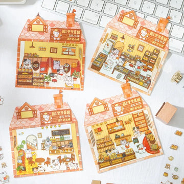 Kitten Bread Cubic House Creative Stickers