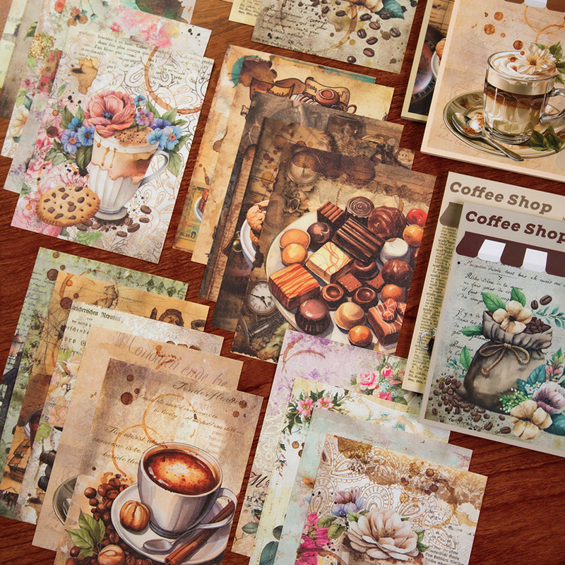 Street corner coffee shop series material paper - Journal Carnival