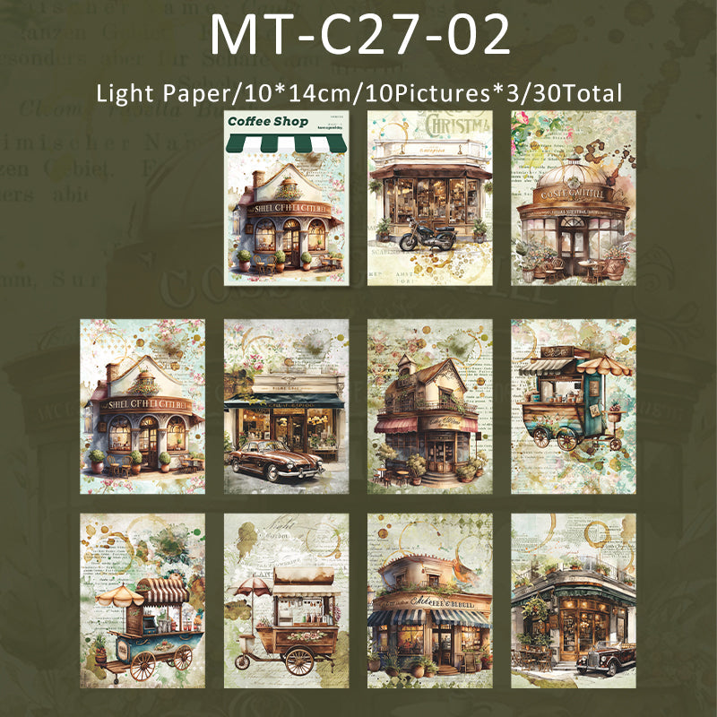 Street corner coffee shop series material paper - Journal Carnival