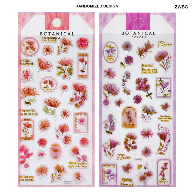 3D Floral Journal Botanical Stickers - Journal Carnival