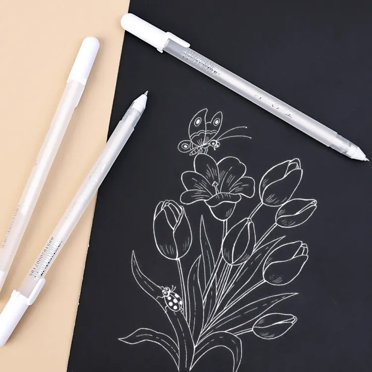 0.8Mm Waterproof White Gel Pen Highlighter - Journal Carnival