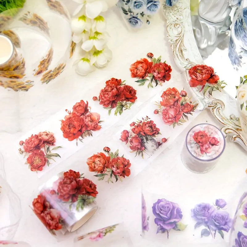 Floating Light and Shadow Series Pre Cut flower Tapes - Journal Carnival