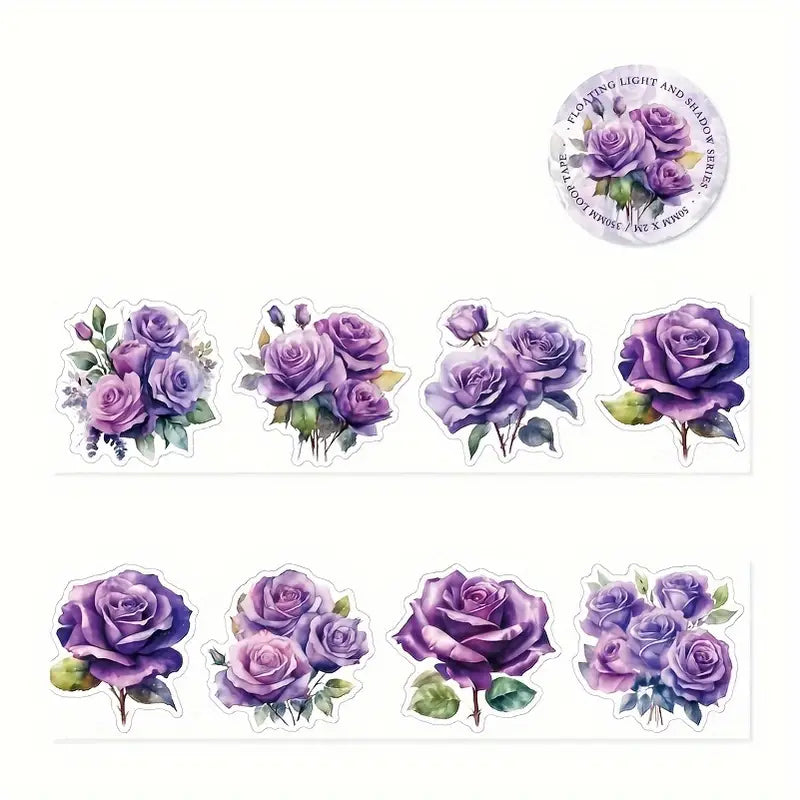 Floating Light and Shadow Series Pre Cut flower Tapes - Journal Carnival