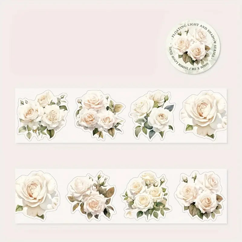 Floating Light and Shadow Series Pre Cut flower Tapes - Journal Carnival