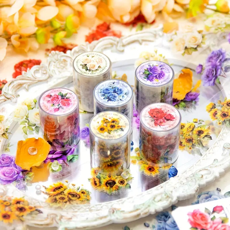 Floating Light and Shadow Series Pre Cut flower Tapes - Journal Carnival