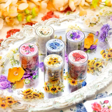 Floating Light and Shadow Series Pre Cut flower Tapes - Journal Carnival