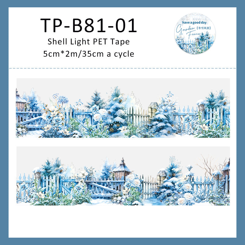 Garden fence series shell light PET Tape - Journal Carnival