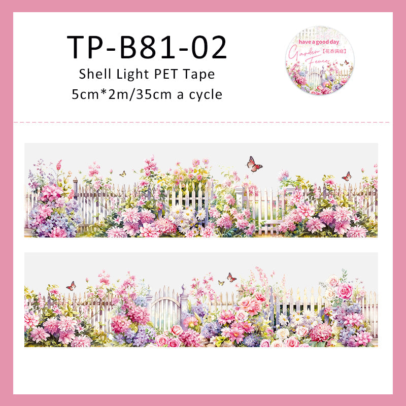 Garden fence series shell light PET Tape - Journal Carnival