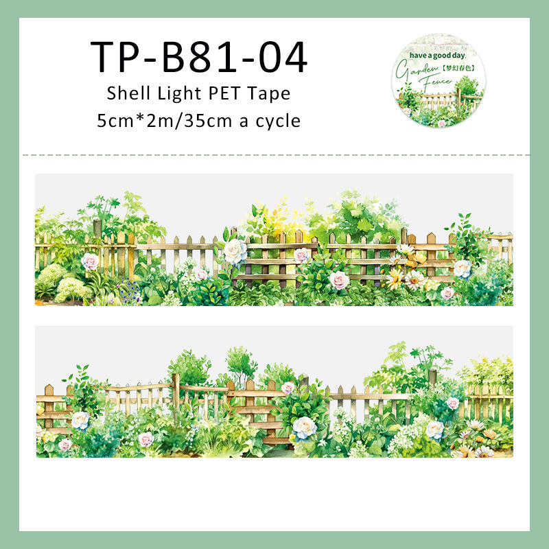 Garden fence series shell light PET Tape - Journal Carnival