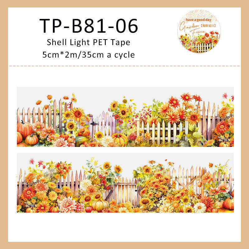 Garden fence series shell light PET Tape - Journal Carnival