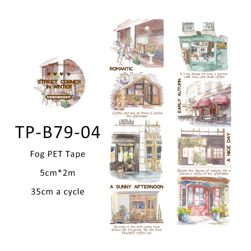 Coffee shops on the corner series fog PET Tape - Journal Carnival