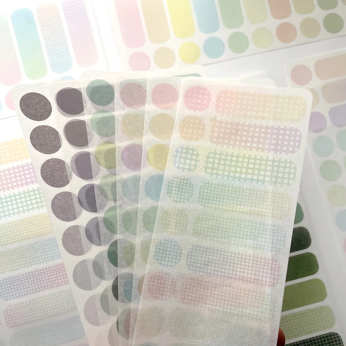 Color Laber Sticker Solid Color Plaid Label Sticker
