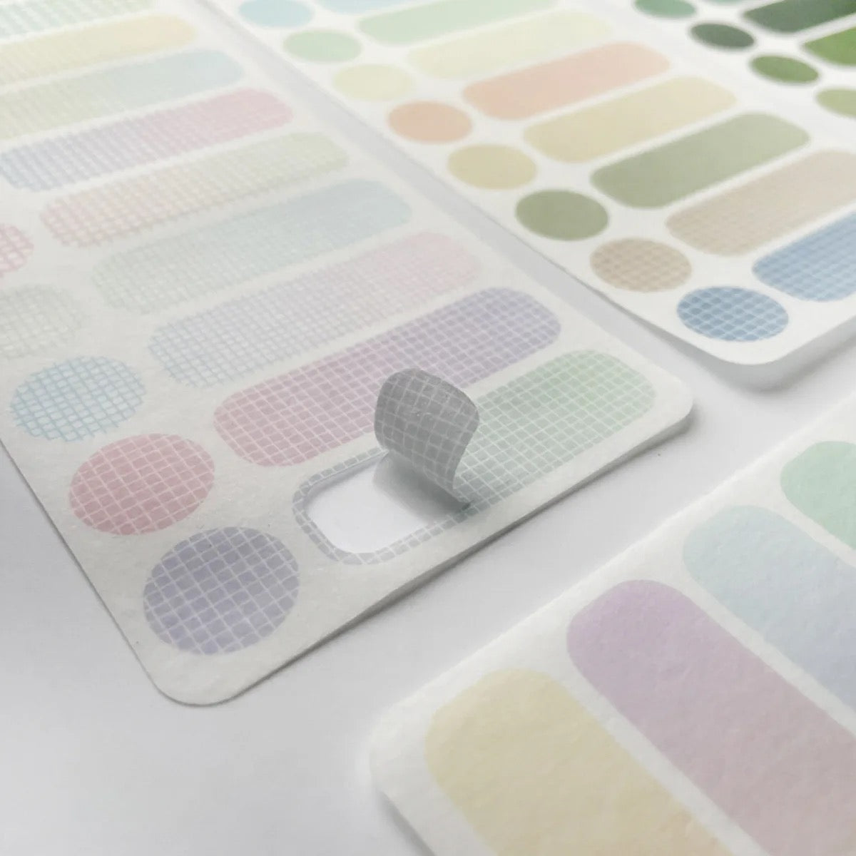 Solid Color Plaid Label Sticker - Journal Carnival