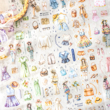 Girl ootd series die cutting pet tape