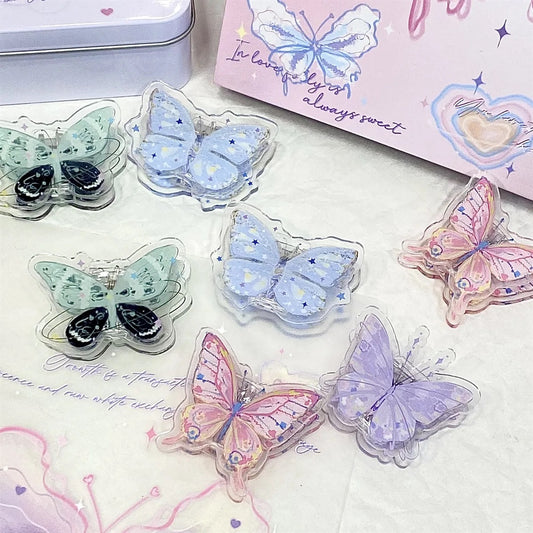 Acrylic butterfly clips