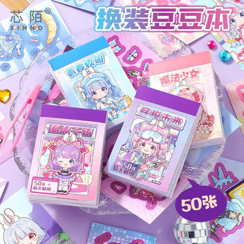 Cute cartoon fancy girl sticker book