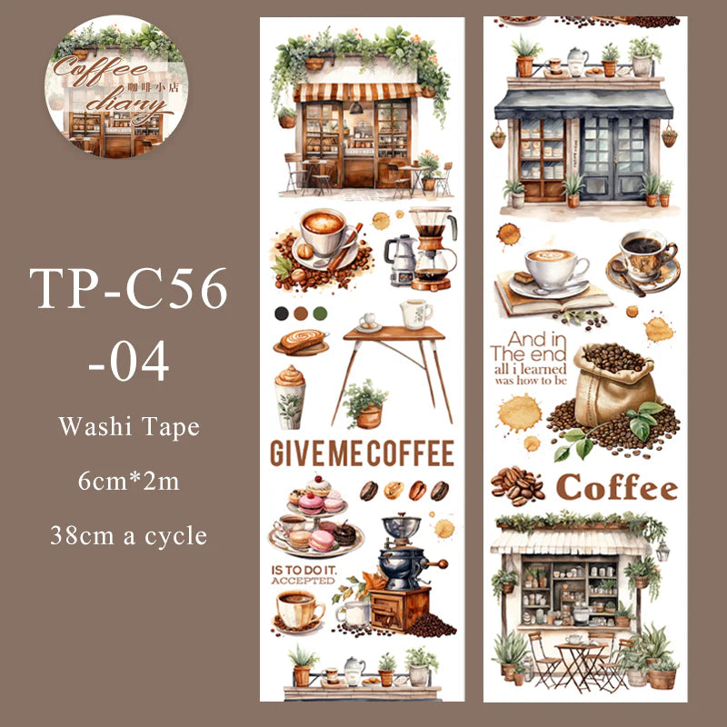 Coffe check-in diary series washi tape - Journal Carnival