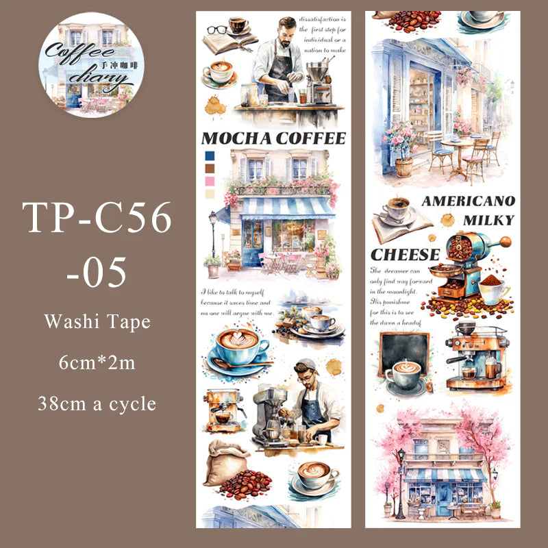 Coffe check-in diary series washi tape - Journal Carnival
