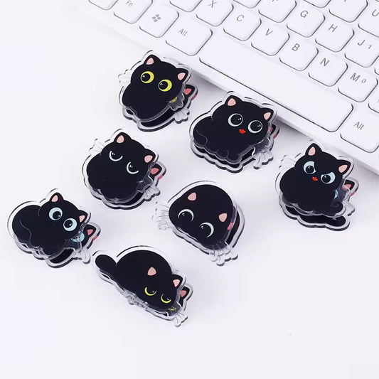 Black cat cute cartoon Acrylic clip