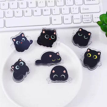 Black cat cute cartoon Acrylic clip