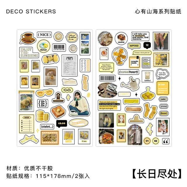 Heart has mountain and sea Series stickers - Journal Carnival
