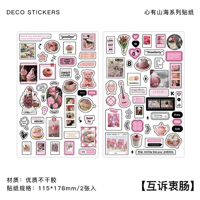Heart has mountain and sea Series stickers - Journal Carnival