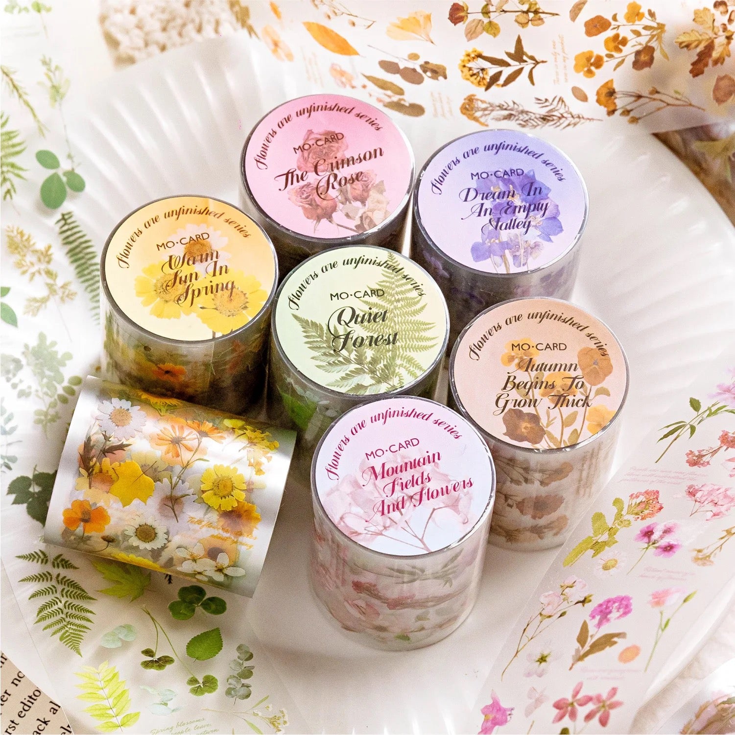 Unfinished Business Series Flower PET Tape - Journal Carnival