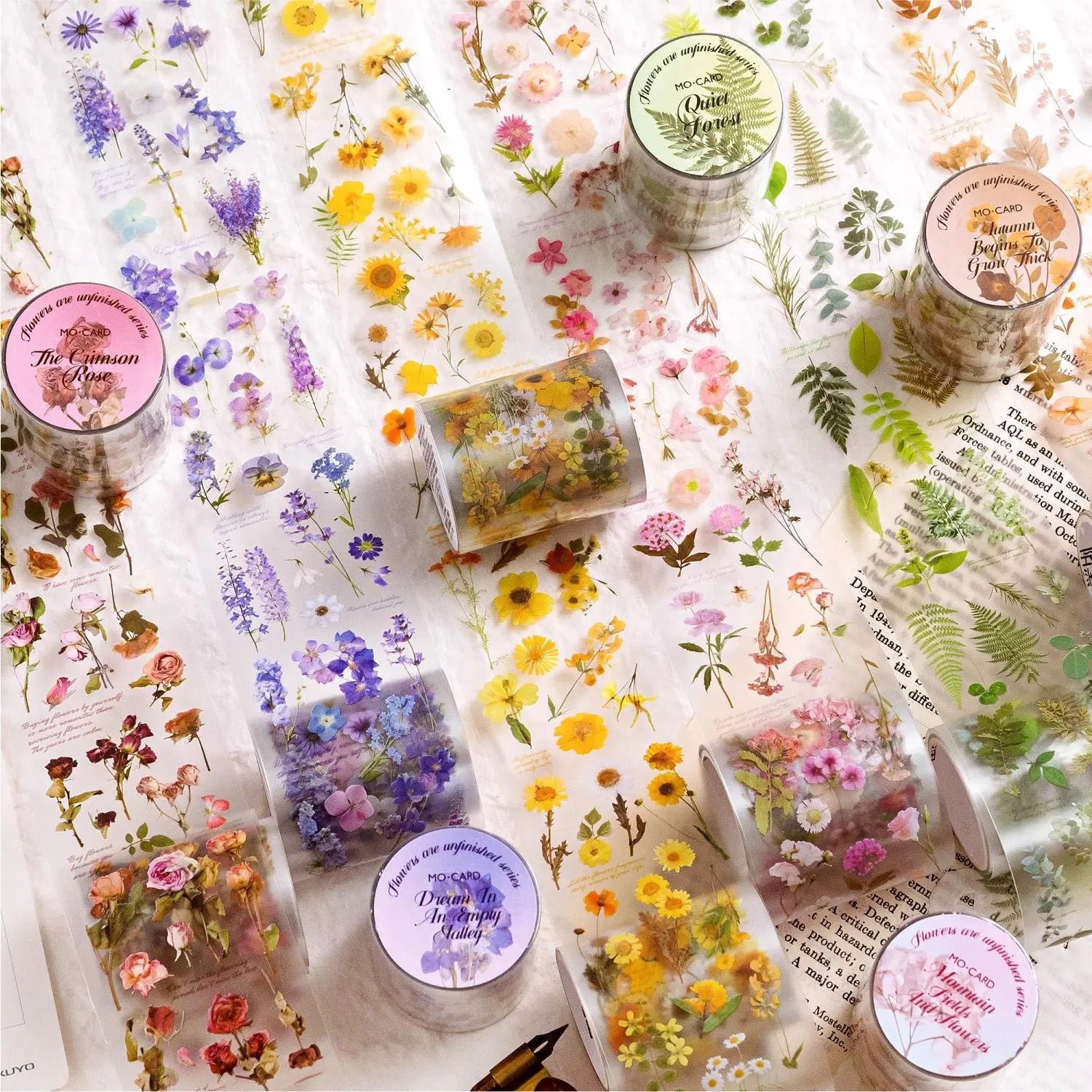 Unfinished Business Series Flower PET Tape - Journal Carnival