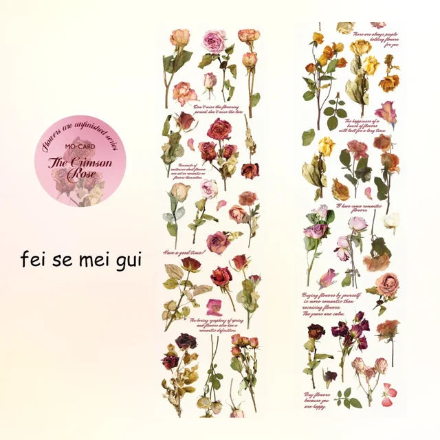 Unfinished Business Series Flower PET Tape - Journal Carnival