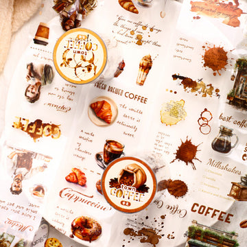 Coffee town series die cutting pet tape