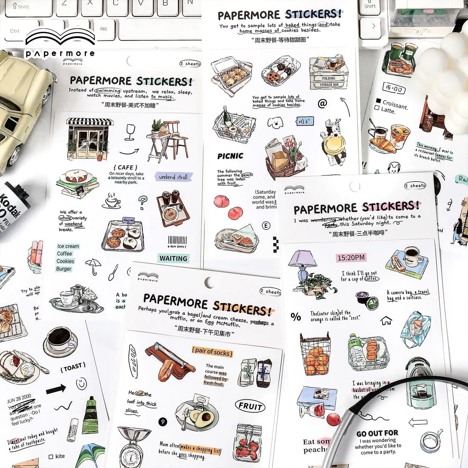 Weekend picnic series stickers - Journal Carnival