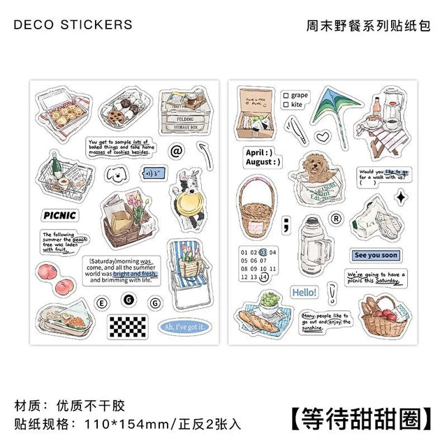 Weekend picnic series stickers - Journal Carnival