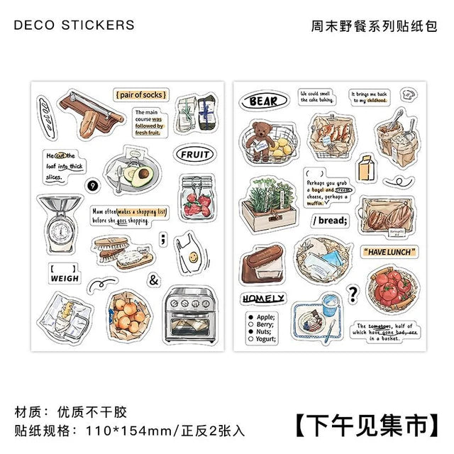 Weekend picnic series stickers - Journal Carnival