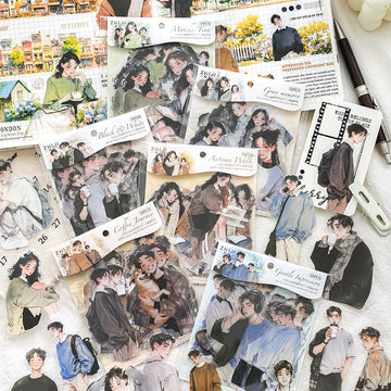 Girl heart island record series sticker