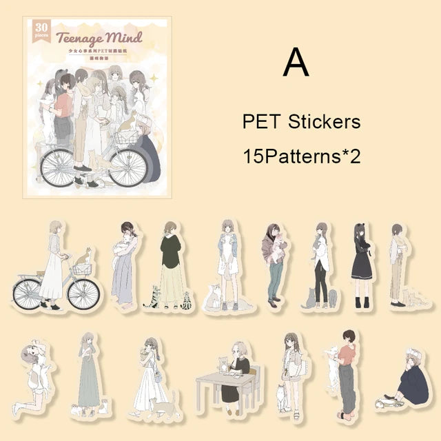 Young Girl's Heart Series Pet Sticker - Journal Carnival
