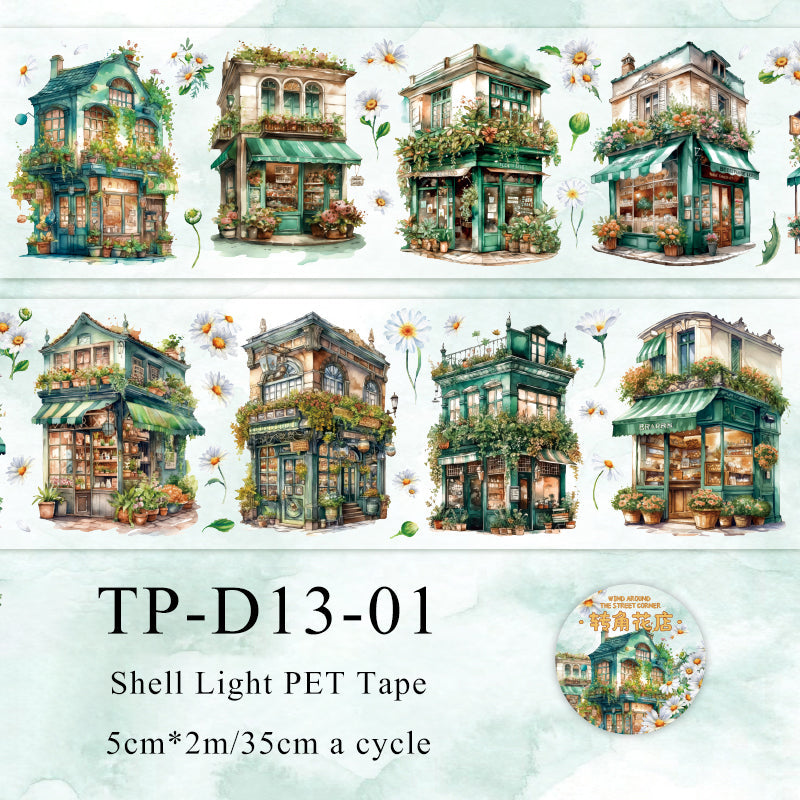 Windy street corner series shell light Pet tape - Journal Carnival