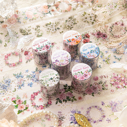 Flower day collection series pre-cut pet tape