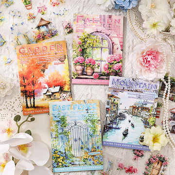 Glazed tile house series sticker book